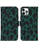 iMoshion Design Softcase Book Case voor de iPhone 12 (Pro) - Green Leopard