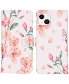 iMoshion Design Softcase Book Case voor de iPhone 13 - Blossom White