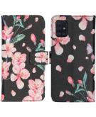iMoshion Design Softcase Book Case voor de Samsung Galaxy A51 - Blossom Watercolor Black