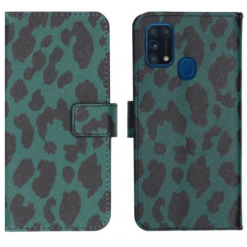 iMoshion Design Softcase Book Case voor de Samsung Galaxy M31 - Green Leopard