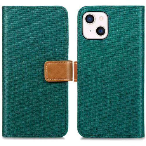 iMoshion Luxe Canvas Booktype iPhone 13 - Groen