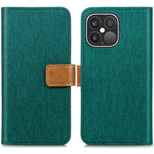 iMoshion Luxe Canvas Booktype iPhone 13 Pro Max - Groen