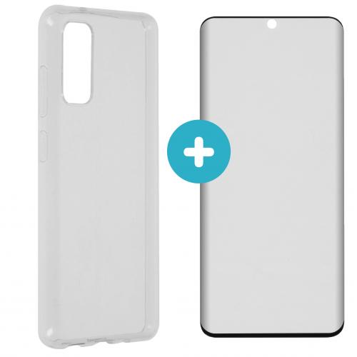 iMoshion Softcase Backcover + Premium Screenprotector voor Samsung Galaxy S20 - Transparant