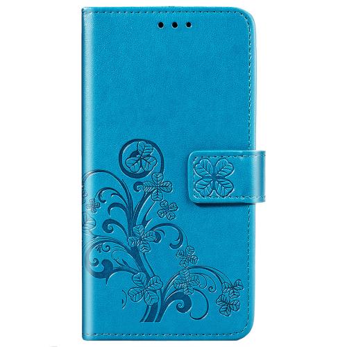 Klavertje Bloemen Booktype voor de OnePlus 8 - Turquoise