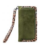 Mobilize - iPhone 12 Pro Hoesje - Uitneembare Gelly Wallet Case Luipaard Donker Groen
