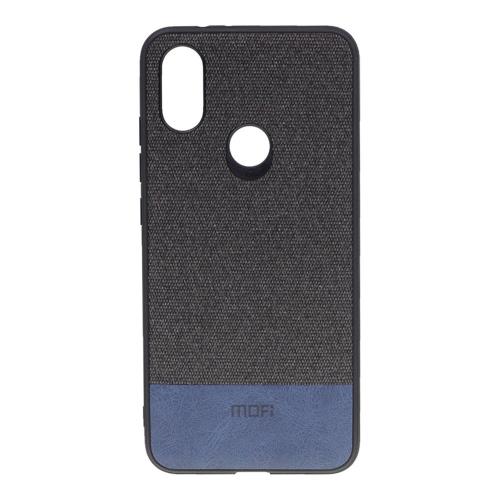 Mofi - Xiaomi Mi A2 Hoesje - Harde Back Case Denim en Leer Donker Grijs
