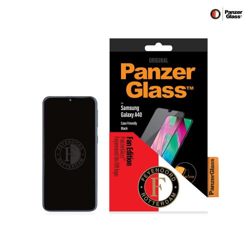 PanzerGlass Feyenoord Case Friendly Screenprotector voor de Samsung Galaxy A40 - Zwart