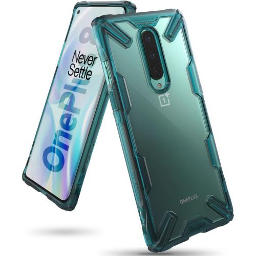 Ringke Fusion X Backcover voor de OnePlus 8 - Turquoise Green