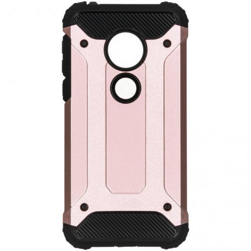 Rugged Xtreme Backcover voor de Motorola Moto G7 Play - Rosé Goud
