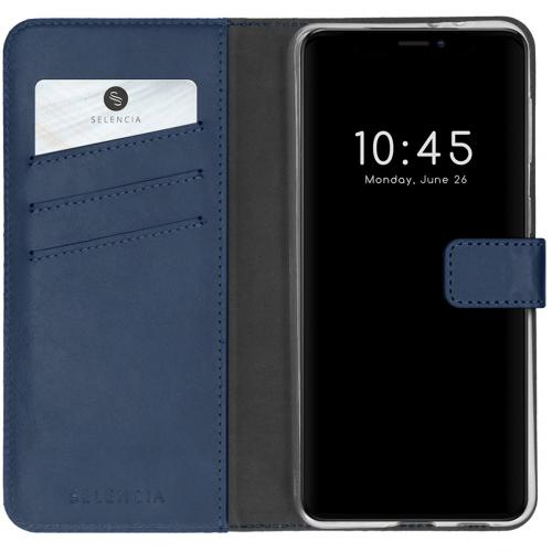 Selencia Echt Lederen Booktype iPhone 13 Pro - Blauw