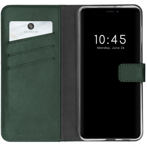 Selencia Echt Lederen Booktype iPhone 13 Pro - Groen