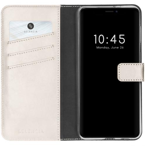 Selencia Echt Lederen Booktype iPhone 13 Pro - Lichtgrijs