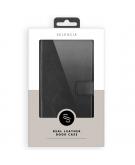 Selencia Echt Lederen Booktype voor de Samsung Galaxy A72 - Zwart