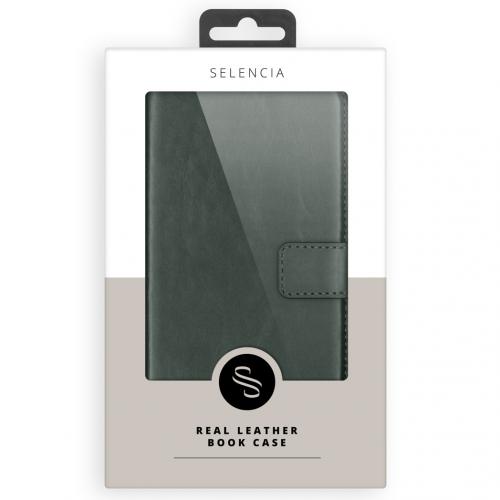 Selencia Echt Lederen Booktype voor de Samsung Galaxy S20 Plus - Groen