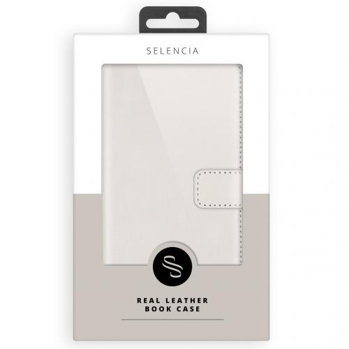 Selencia Echt Lederen Booktype voor de Samsung Galaxy S20 Plus - Lichtgrijs