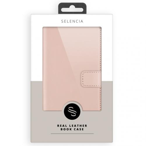 Selencia Echt Lederen Booktype voor de Samsung Galaxy S20 Plus - Roze