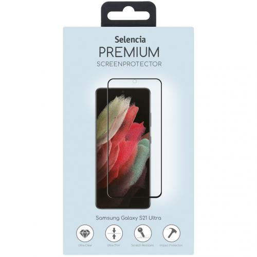 Selencia Gehard Glas Premium Screenprotector voor de Samsung Galaxy S21 Ultra - Zwart