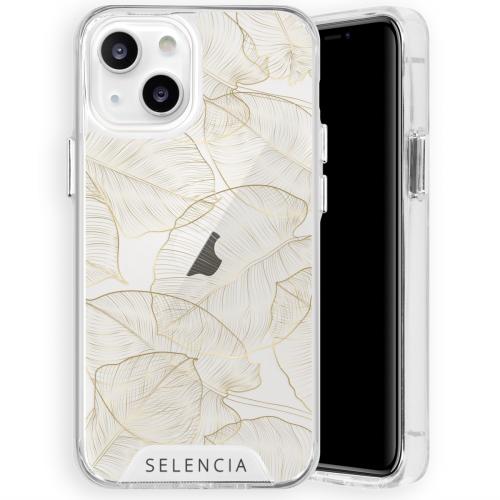 Selencia Zarya Fashion Extra Beschermende Backcover voor de iPhone 13 Mini - Gold Botanic