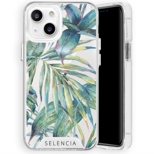 Selencia Zarya Fashion Extra Beschermende Backcover voor de iPhone 13 Mini - Green Jungle Leaves