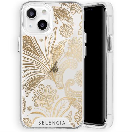 Selencia Zarya Fashion Extra Beschermende Backcover voor de iPhone 13 Mini - Paisley Gold