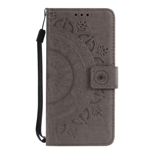 Shop4 - Huawei P20 Lite Hoesje - Wallet Case Mandala Patroon Grijs