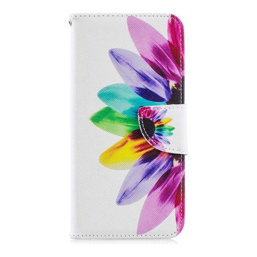 Shop4 - Huawei Y6 2019 Hoesje - Wallet Case Gekleurde Bloem