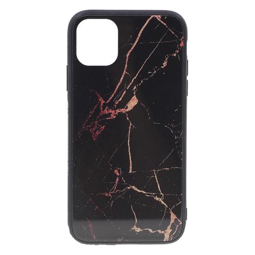 Shop4 - iPhone 11 Hoesje - Harde Back Case Marmer Zwart