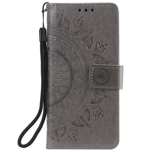 Shop4 - iPhone 11 Hoesje - Wallet Case Mandala Patroon Grijs