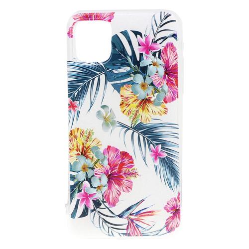 Shop4 - iPhone 11 Hoesje - Zachte Back Case Bloemen en Bladeren Gekleurd