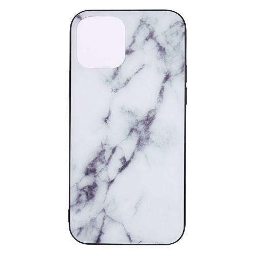 Shop4 - iPhone 12 mini Hoesje - Harde Back Case Marmer Wit