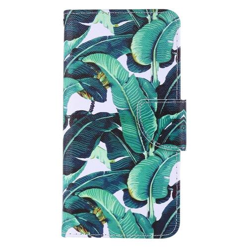Shop4 - iPhone 12 mini Hoesje - Wallet Case Bananen Bladeren Groen