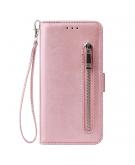Shop4 - iPhone 12 mini Hoesje - Wallet Case Cabello met Ritssluiting Rosé Goud