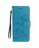 Shop4 - iPhone 12 mini Hoesje - Wallet Case Vlinder Patroon Blauw