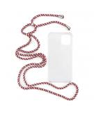 Shop4 - iPhone 12 mini Hoesje - Zachte Back Case met Koord Multi Rood