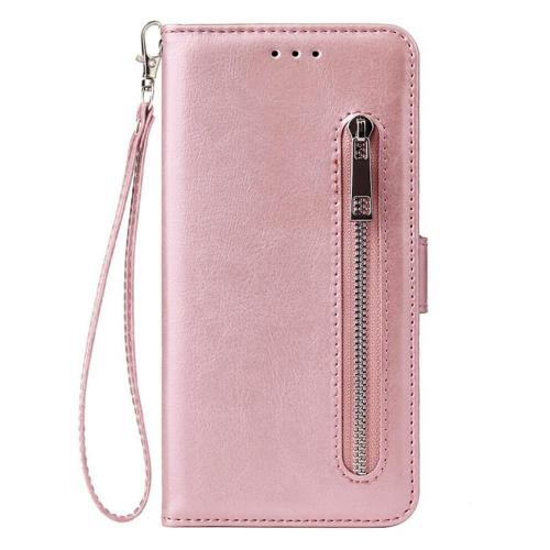 Shop4 - iPhone 12 Pro Hoesje - Wallet Case Cabello met Ritssluiting Rosé Goud