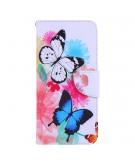 Shop4 - iPhone 12 Pro Hoesje - Wallet Case Gekleurde Vlinders