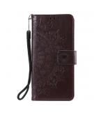 Shop4 - iPhone 12 Pro Hoesje - Wallet Case Mandala Patroon Donker Bruin
