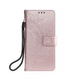 Shop4 - iPhone 12 Pro Hoesje - Wallet Case Mandala Patroon Rosé Goud