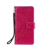 Shop4 - iPhone 12 Pro Hoesje - Wallet Case Mandala Patroon Roze
