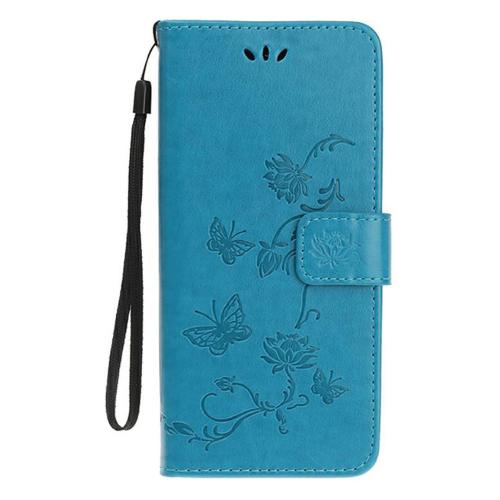 Shop4 - iPhone 12 Pro Hoesje - Wallet Case Vlinder Patroon Blauw