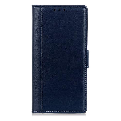 Shop4 - iPhone 12 Pro Max Hoesje - Wallet Case Grain Donker Blauw