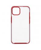 Shop4 - iPhone 13 Hoesje - Harde Back Case Mat Transparant Rood