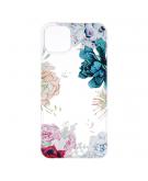 Shop4 - iPhone 13 Hoesje - Zachte Back Case Exotische Bloemen Transparant