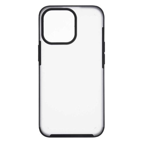 Shop4 - iPhone 13 Pro Hoesje - Harde Back Case Mat Transparant Zwart