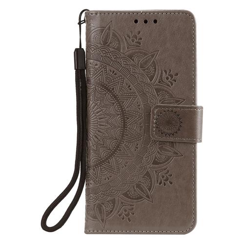 Shop4 - iPhone 13 Pro Hoesje - Wallet Case Mandala Patroon Grijs