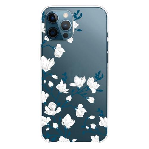 Shop4 - iPhone 13 Pro Hoesje - Zachte Back Case Bloesem Transparant