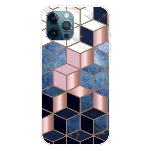 Shop4 - iPhone 13 Pro Hoesje - Zachte Back Case Marmer Blokjes