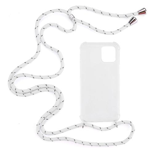 Shop4 - iPhone 13 Pro Hoesje - Zachte Back Case met Koord Multi Wit