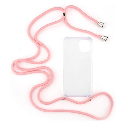 Shop4 - iPhone 13 Pro Hoesje - Zachte Back Case met Koord Roze