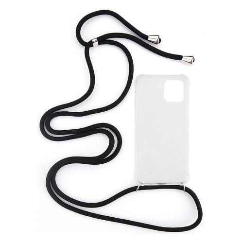 Shop4 - iPhone 13 Pro Hoesje - Zachte Back Case met Koord Zwart